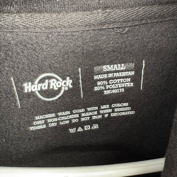 Hard Rock Cafe Santa Rocker Drums Christmas Hoodie Sweatshirt Adult S Black NEW - Picture 7 of 12